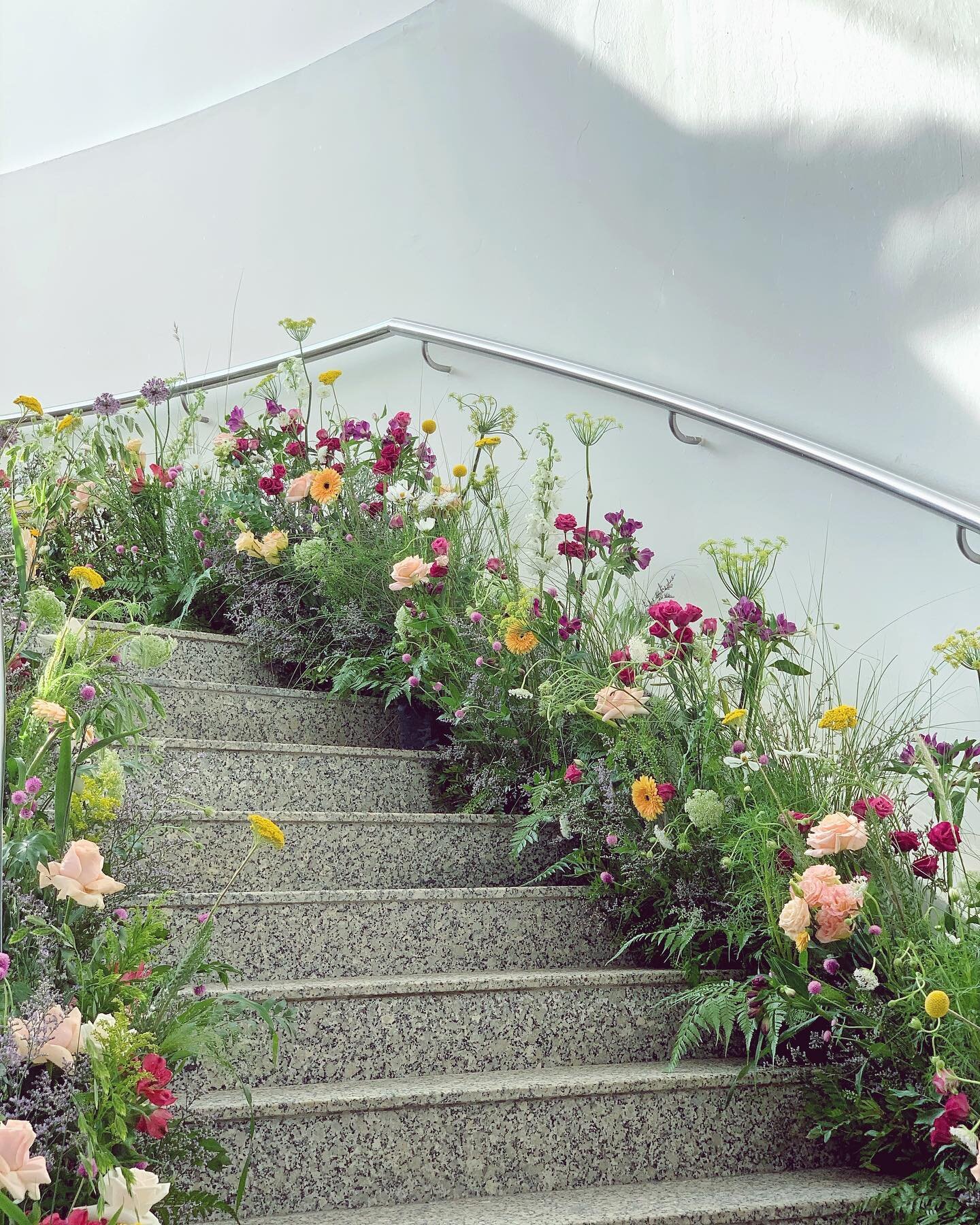 Stairway of wildflowers for @notonbreadalone dreamy wedding &hearts;️