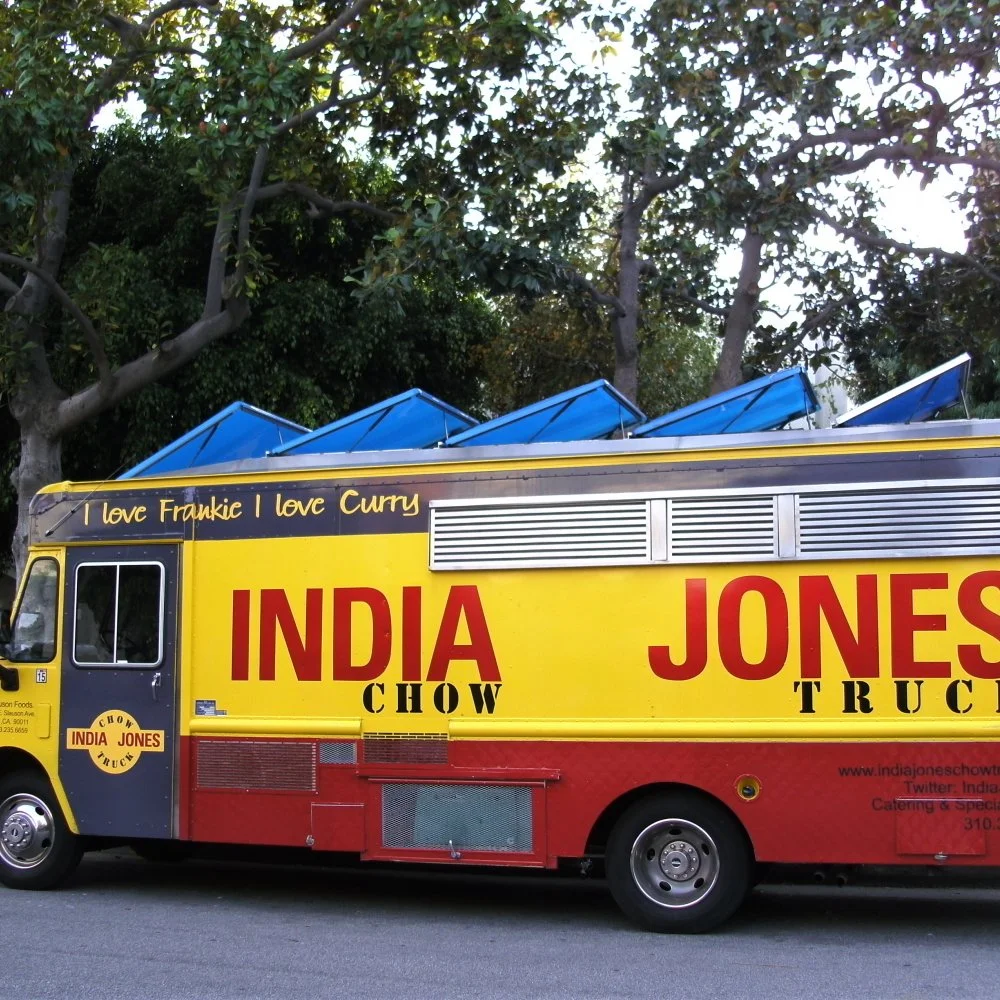 India Jones 10a-8p India Jones Chow Trucks are gourmet food trucks serving authentic Indian street food throughout Greater Los Angeles and Beach cities. The well respected Chef Sumant Pardal, the owner, hails from a family of restaurateurs in India and has been cooking for 38 years. Now, at India Jones, he specializes in Indian street food, particularly frankies: a roti is wrapped around fillings like lamb, paneer and mushrooms to form what the Zagat Guide’s blog calls “the Indian equivalent of a burrito.” Website >