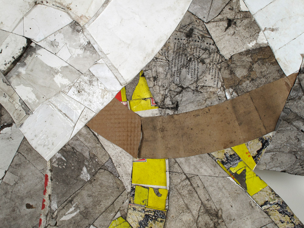  DETAIL Pore (Eau Claire, WI to Willow St. Park, WI) 2009, found paper, Styrofoam, and plastic (throwaway materials gathered on collection-walks) ; 96¨ x 96¨ x 1.5¨