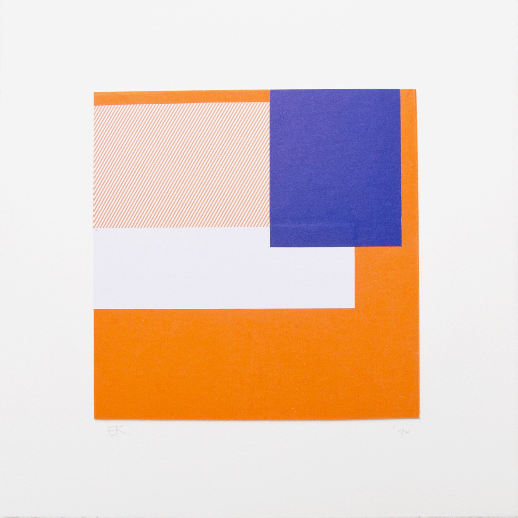 'Intersect (orange and blue)' - 29 x 29cm. Original collage on paper.