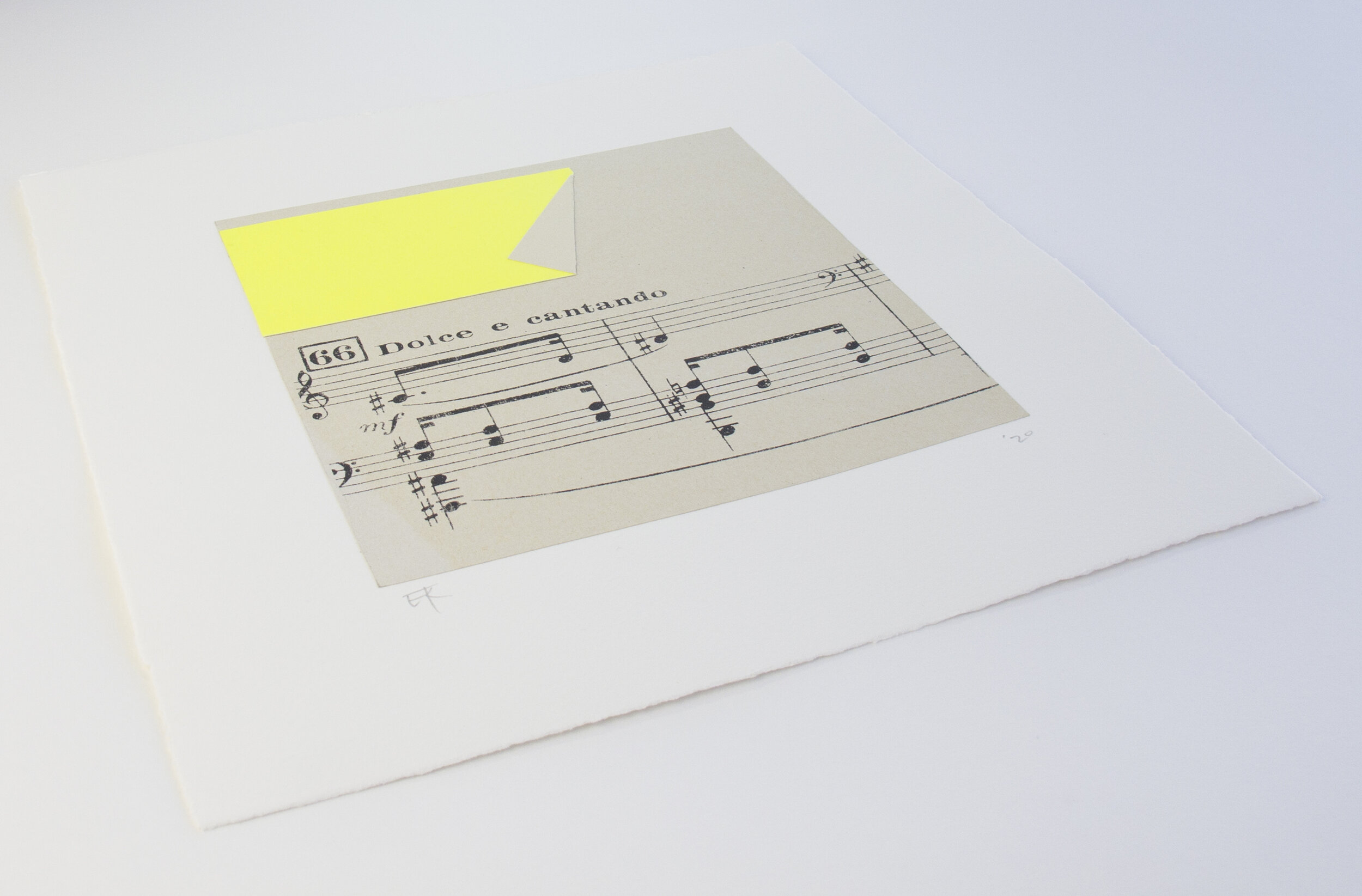 'Dolce e cantando' - 29 x 29cm. Original collage mounted on paper.