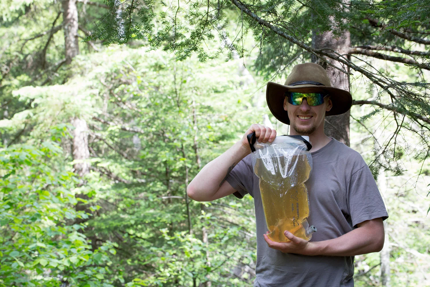 The brown river water didn't look too tasty, but it actually tasted really fresh! We filtered ours with a platypus filter.