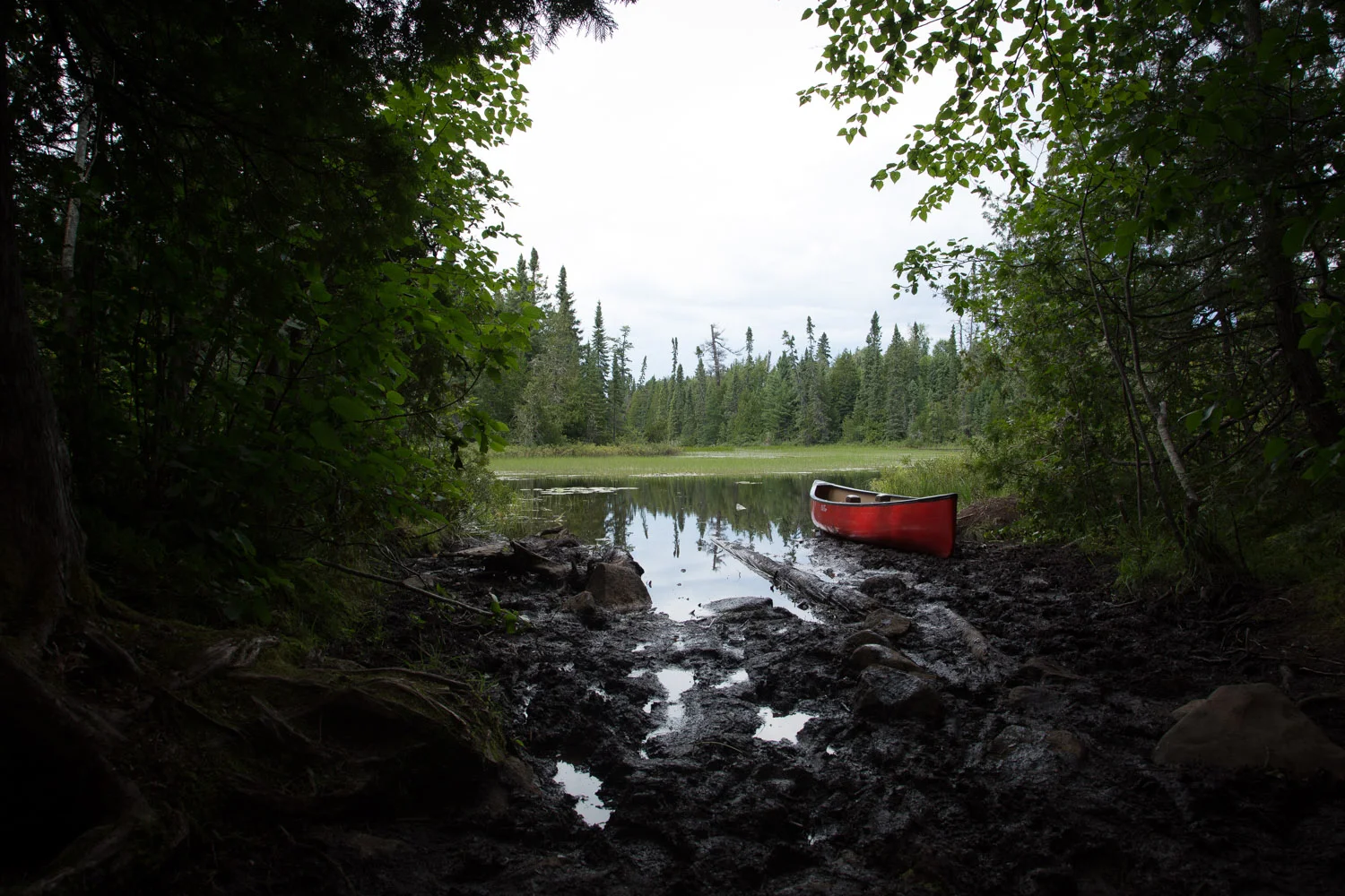 This portage had mud past our knees!