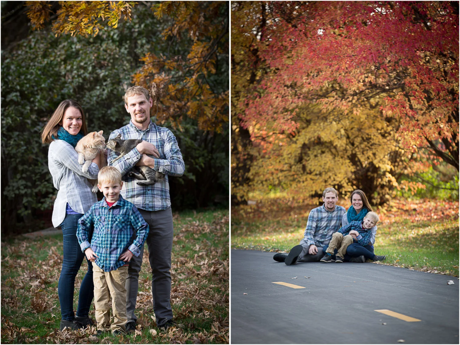 We had to include our kitties this year! This was Alfred's first time in the backyard and Ari had an iron grip on him. 