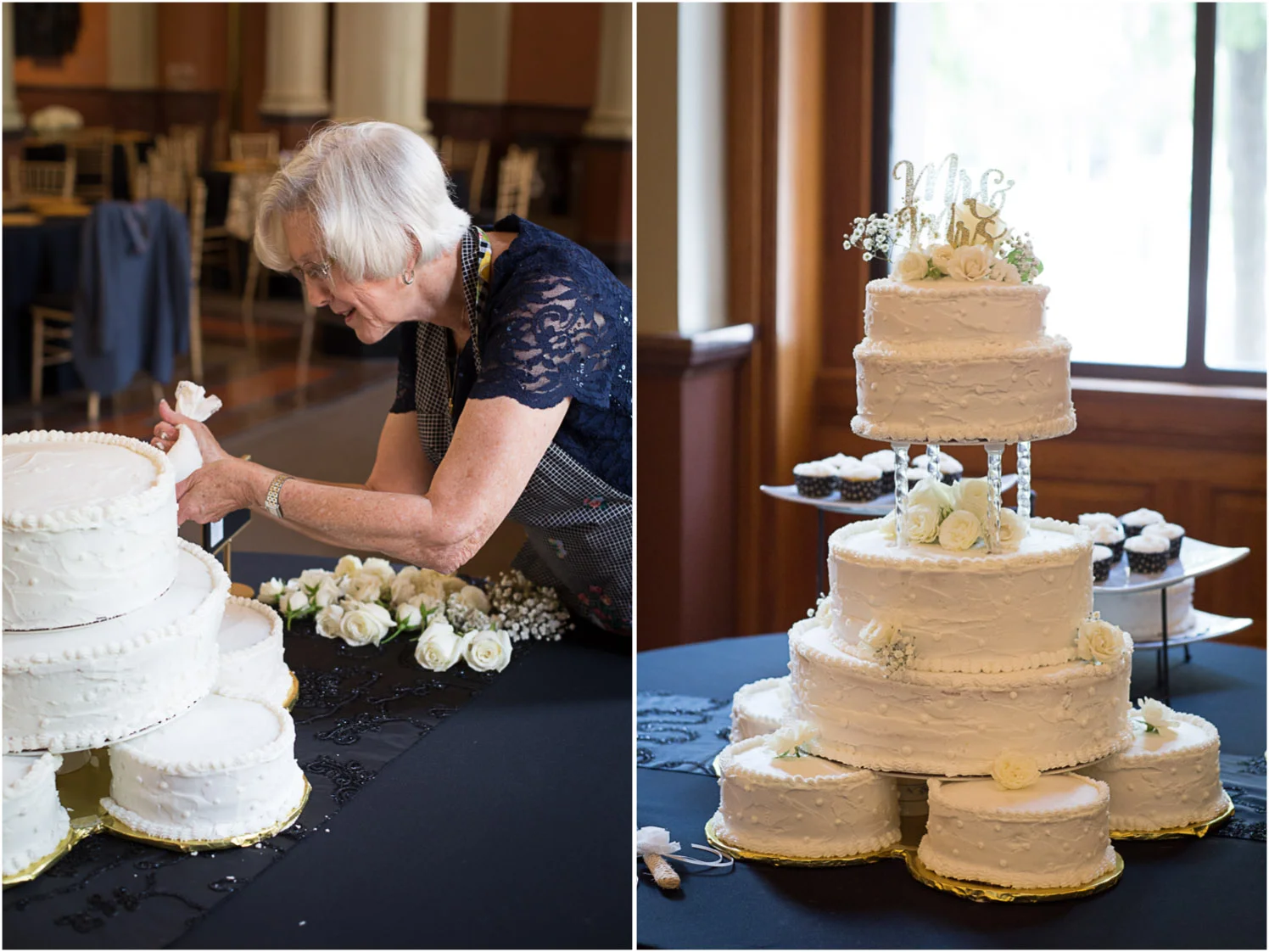 Liz's grandma reproduced the same cake she made for Liz's parents wedding day!