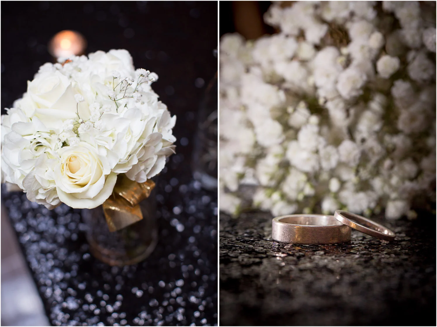 19-the-landmark-center-st-paul-mn-wedding-photographer-reception-details-ring-macro-gold-sequin-linen-babys-breath-white-flowers-hydrangeas-roses-mahonen-photography.jpg