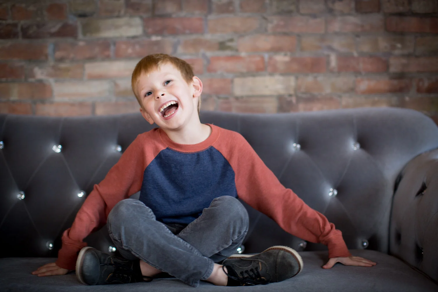 Having some fun in the studio, this kid can always find something to laugh about!