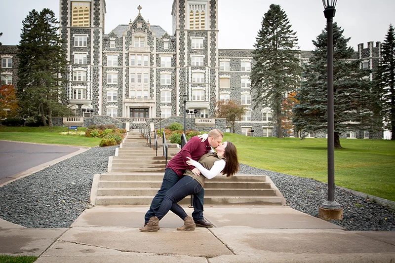 This couple met in a class they took together at St. Scholastica in Duluth. We started in front of this iconic building and then went to another location in Duluth to add variety to their images.