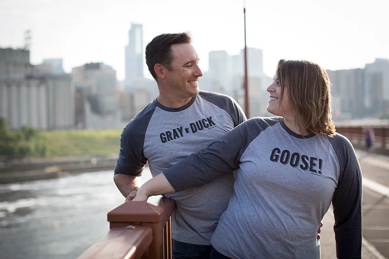The whole session doesn’t have to be about these shirts. This couple did an outfit swap after taking most of their images wearing different tops.