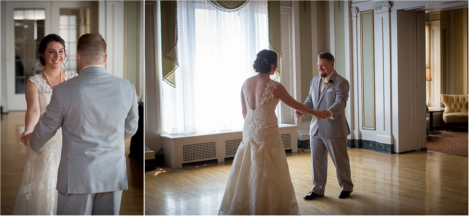 05-greysolon-ballroom-duluth-minnesota-summer-wedding-bride-and-groom-first-look-lace-gown-gray-suit-mahonen-photography.jpg