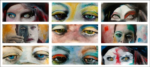 Kim Weston Painted "Eyes" Photographs