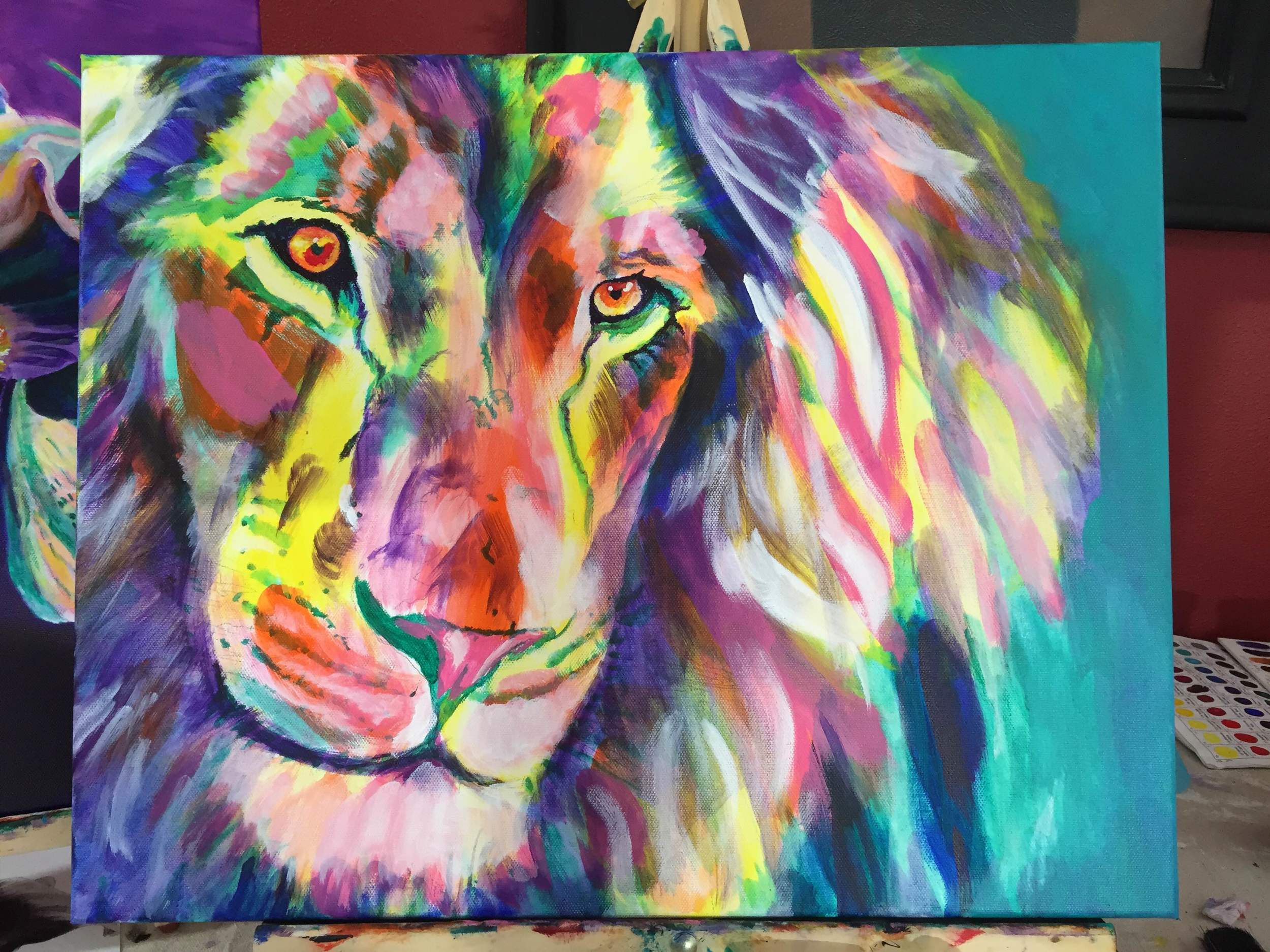 White is used for highlights and balancing tones.