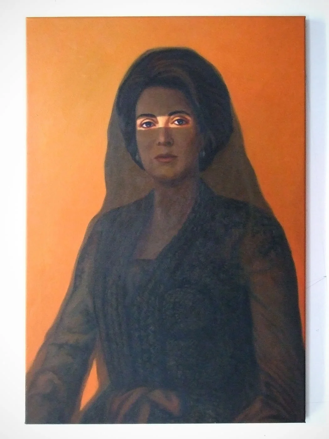 Altered portrait of Jehan Sadat, created in an oil painting factory in China (2011)
