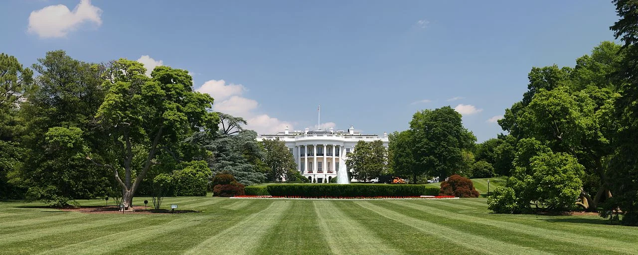 The White House in Washington, D.C., where the President lives and conducts official Executive Branch business. 