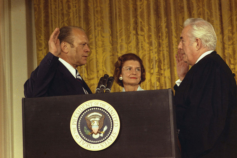 President Gerald Ford is sworn in after President Nixon resigned
