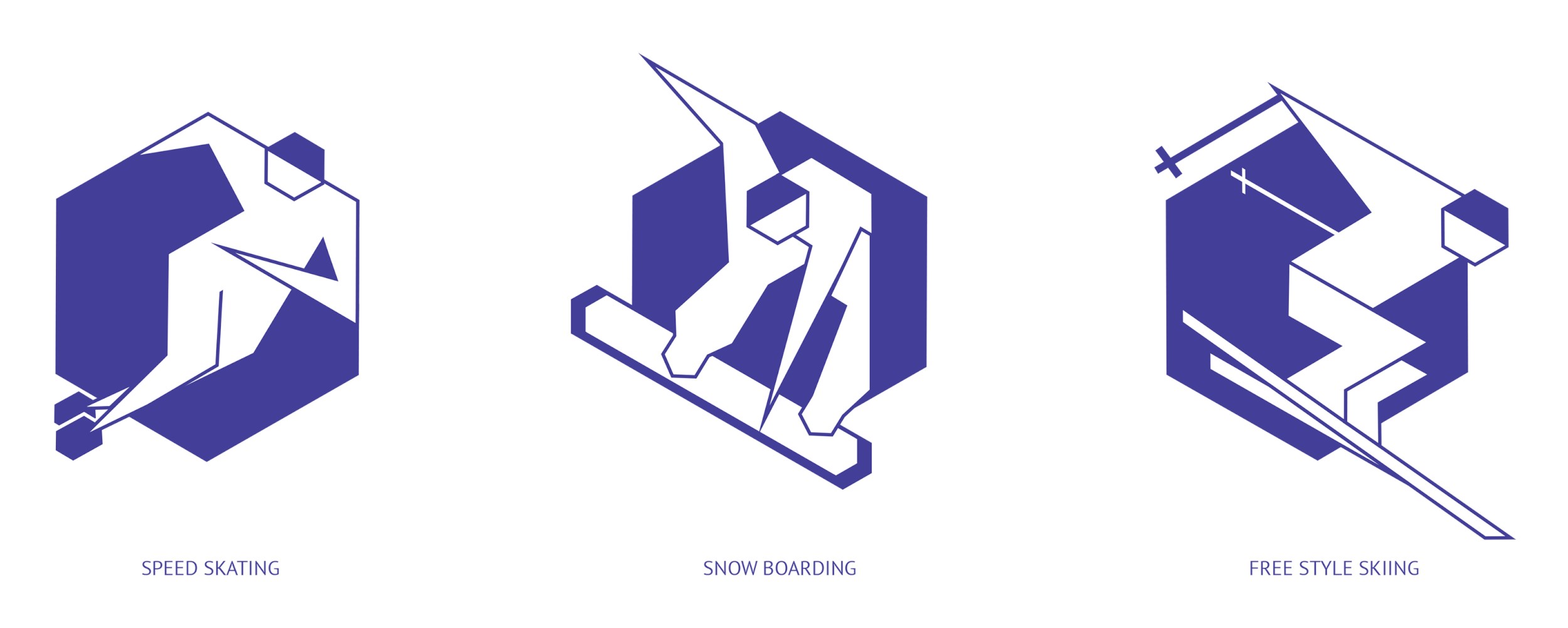 Sapporo-Winter sports icons