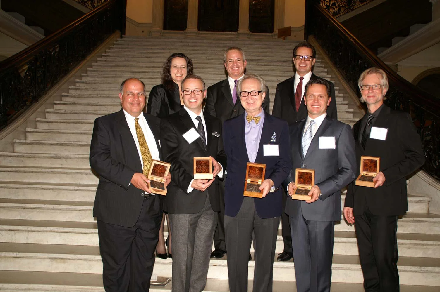 Bulfinch Award winners, front row, l. to r.: Bob Gryzwacz, Michael Carter, Jan Gleysteen, Greg Lombardi, Jeff Heyne