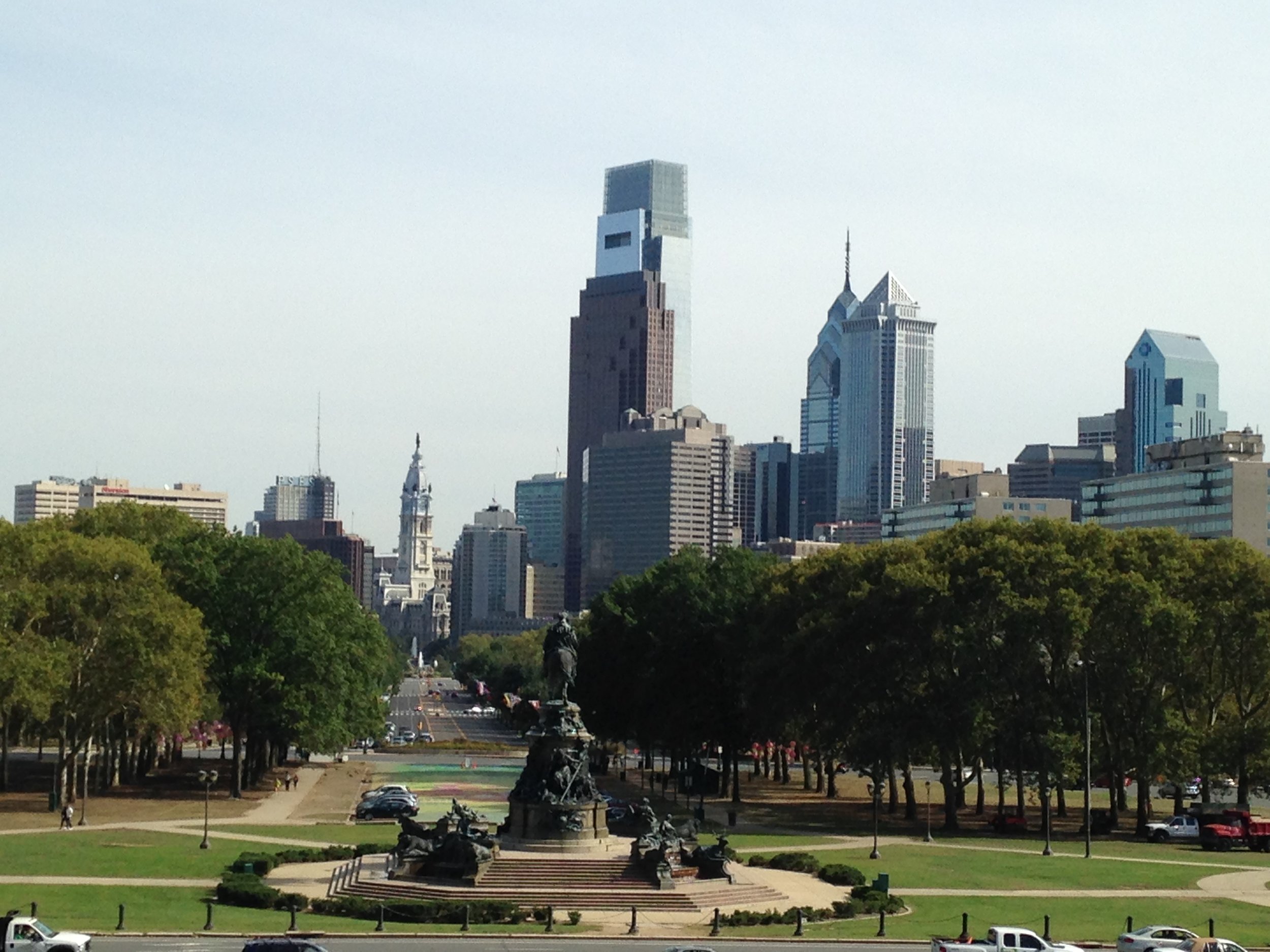 Philly skyline, as seen from the Rocky Steps at the Museum of Art.