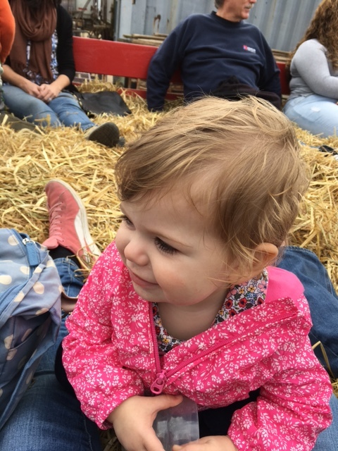 Enjoying her first hay ride