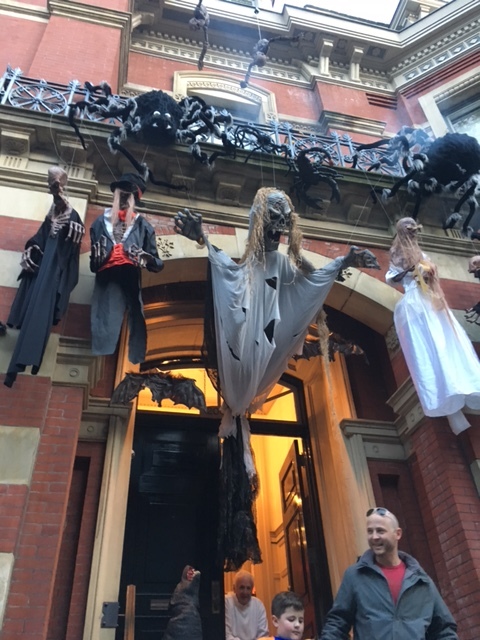 Ghouls and gremlins strung from several storeys high
