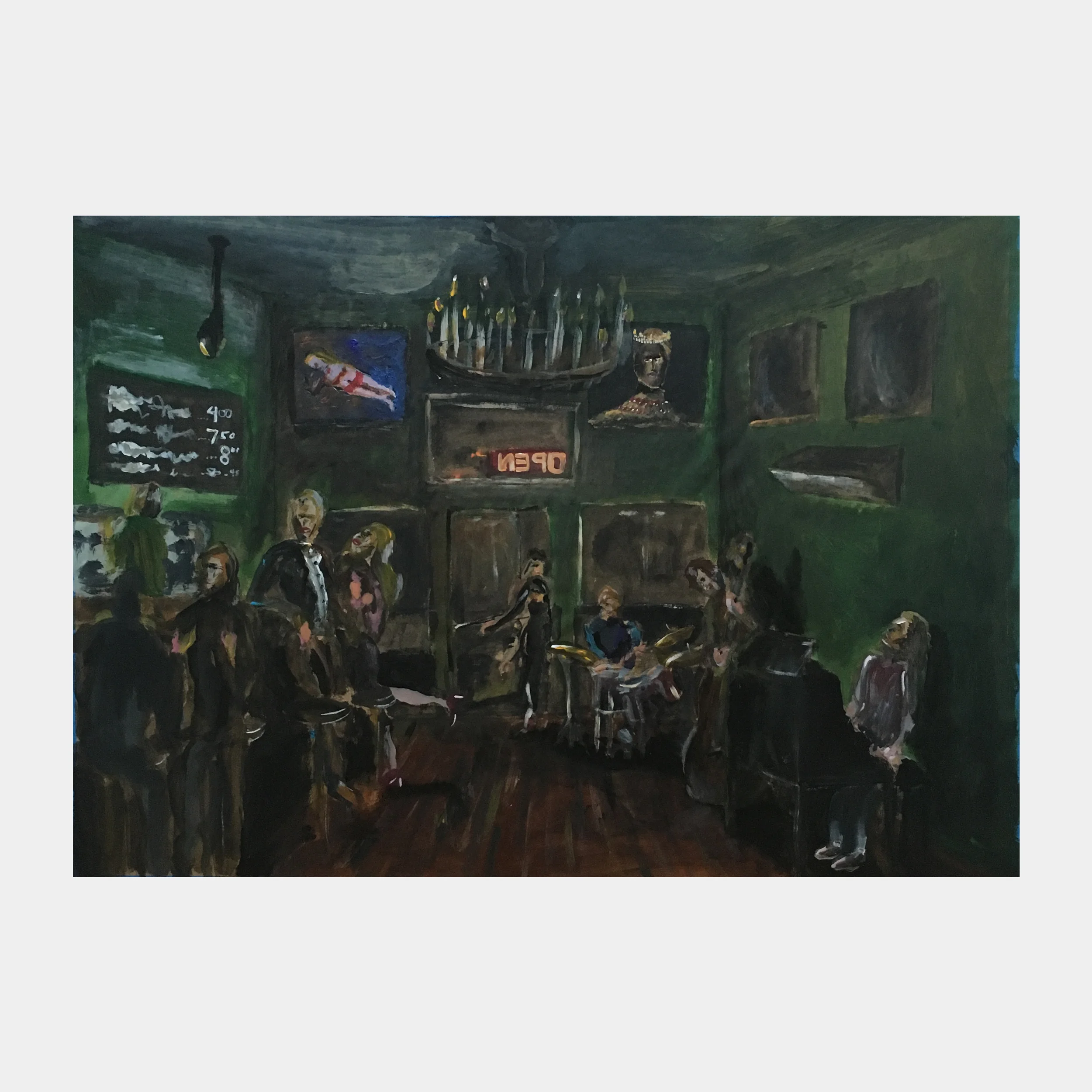  "jazz club" 36" x 24" acrlyic on paper 