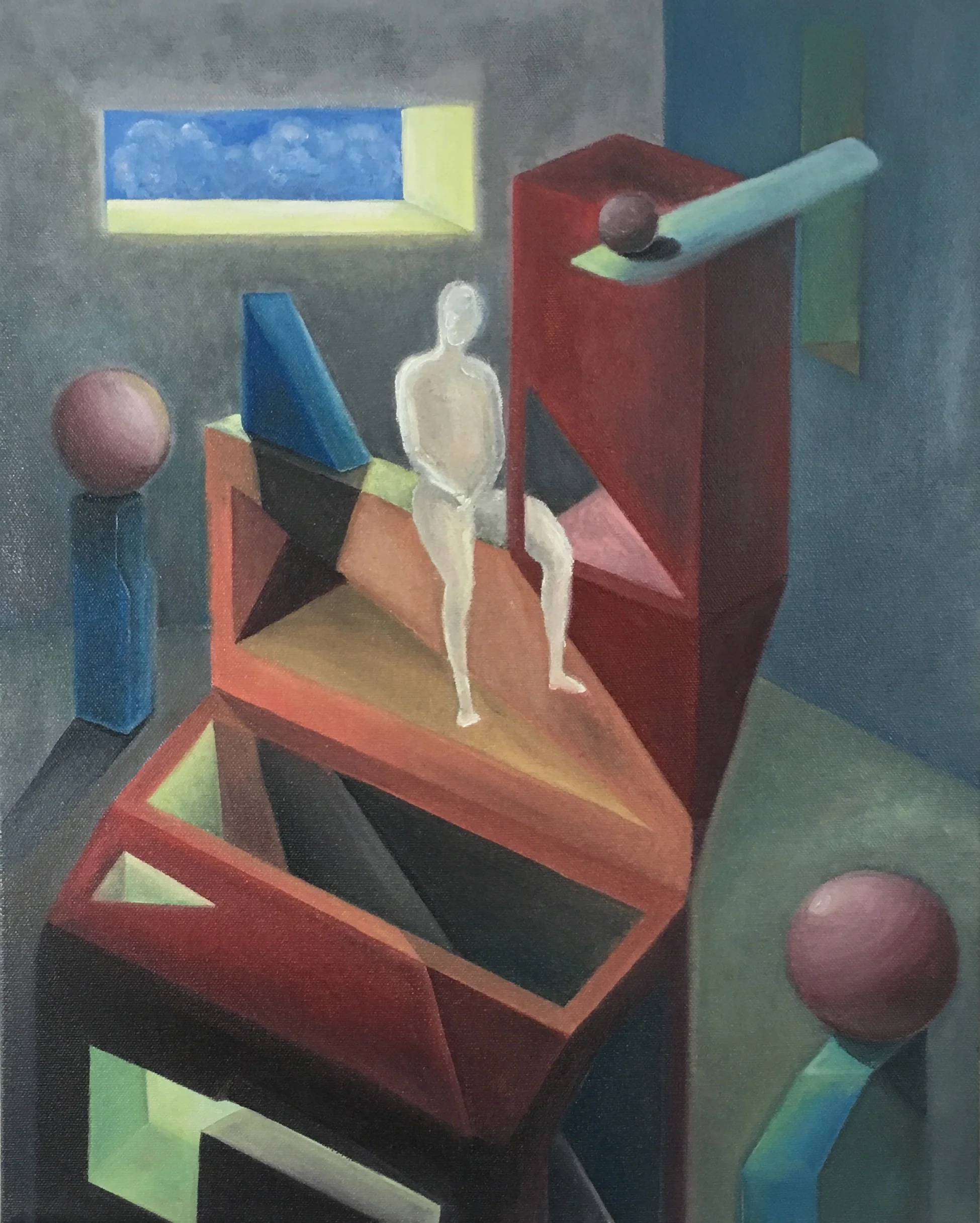  "balancing act" 12 x 16" oil 