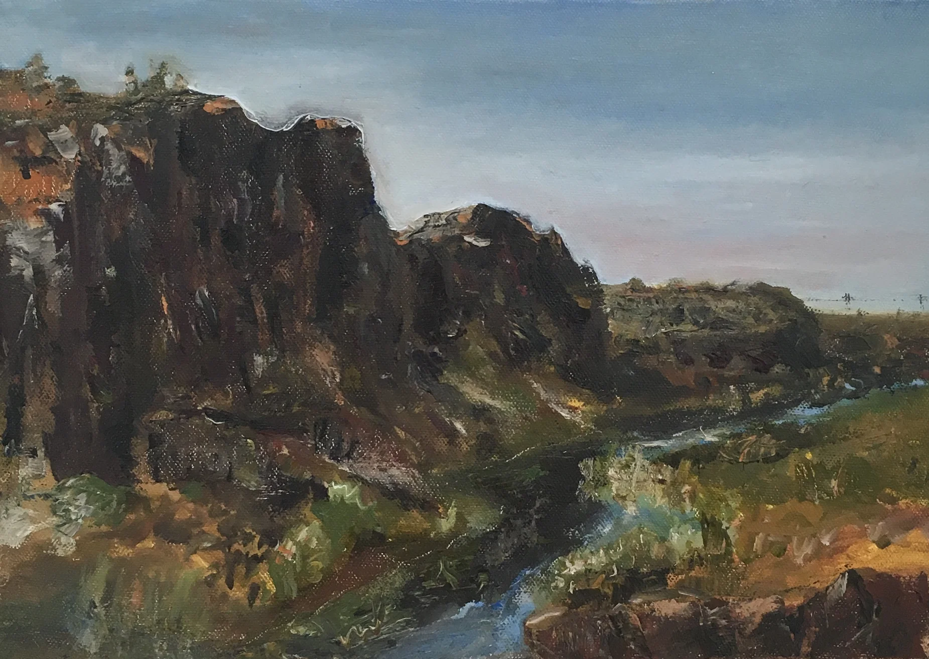  "Potholes Park, Othello"&nbsp;10 x 8" oil 
