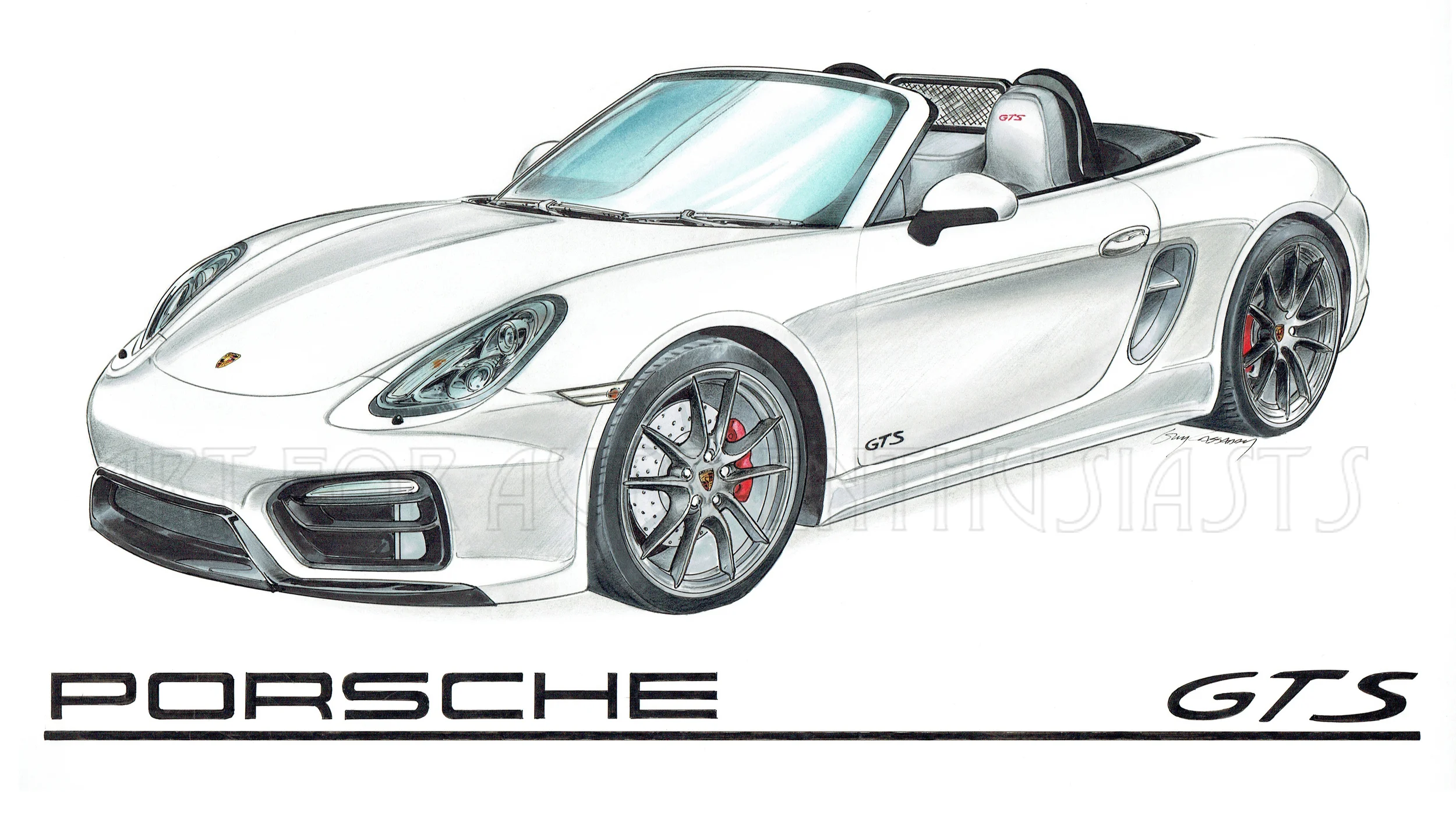 12" X 19" - 2015 Porsche Boxster GTS - commission