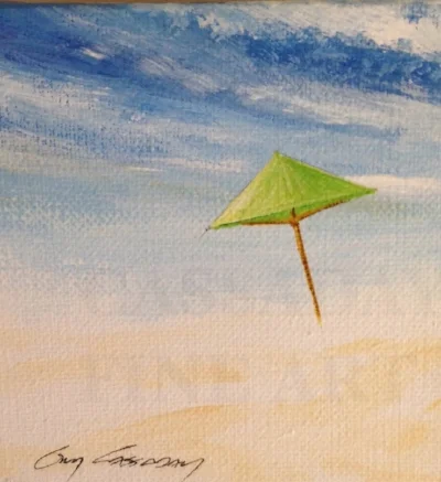 4" X 4" Umbrella in Cool Lime - SOLD - Can create one just for you. $60.00 plus S & H