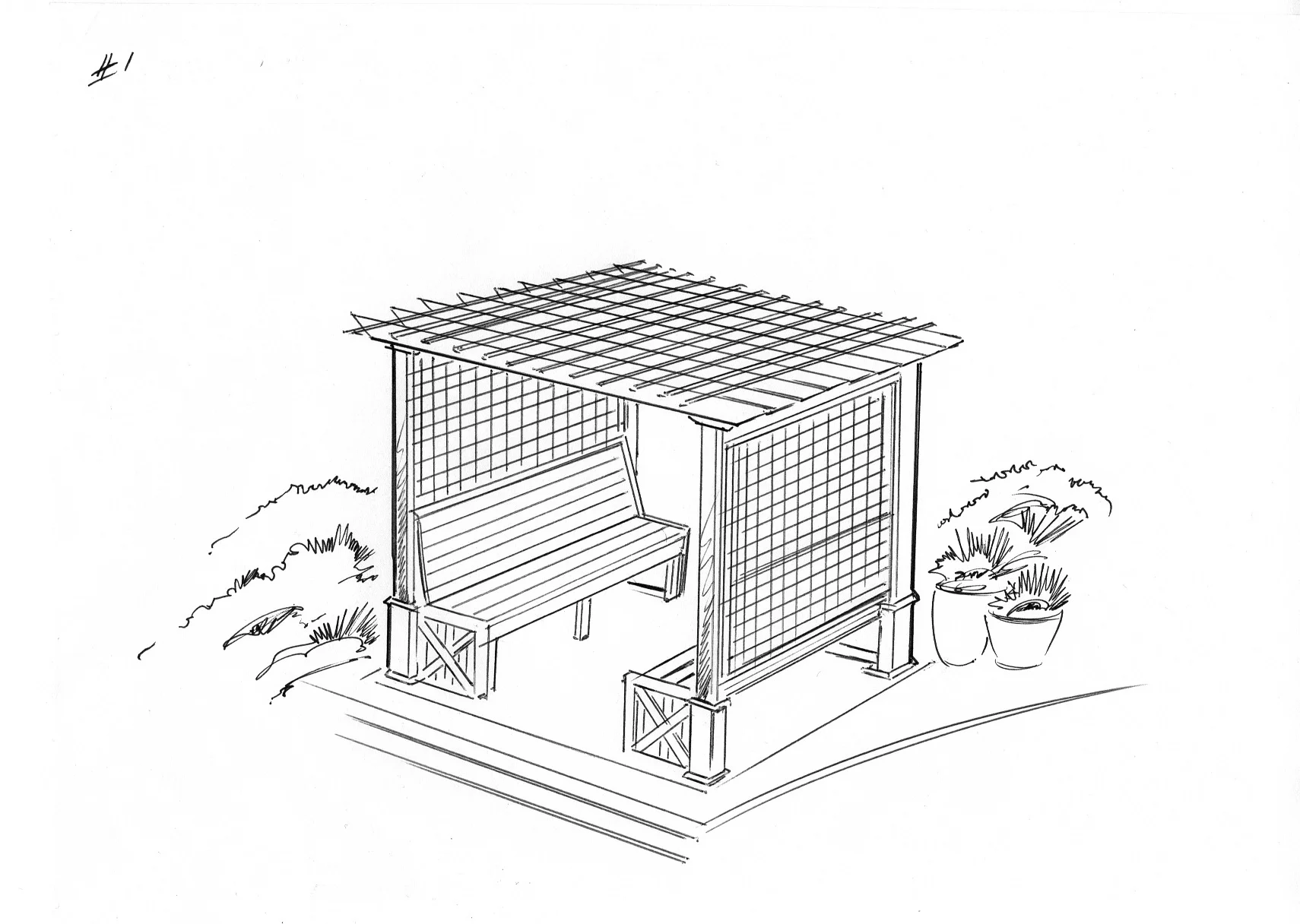 Four Person Seat Pergola