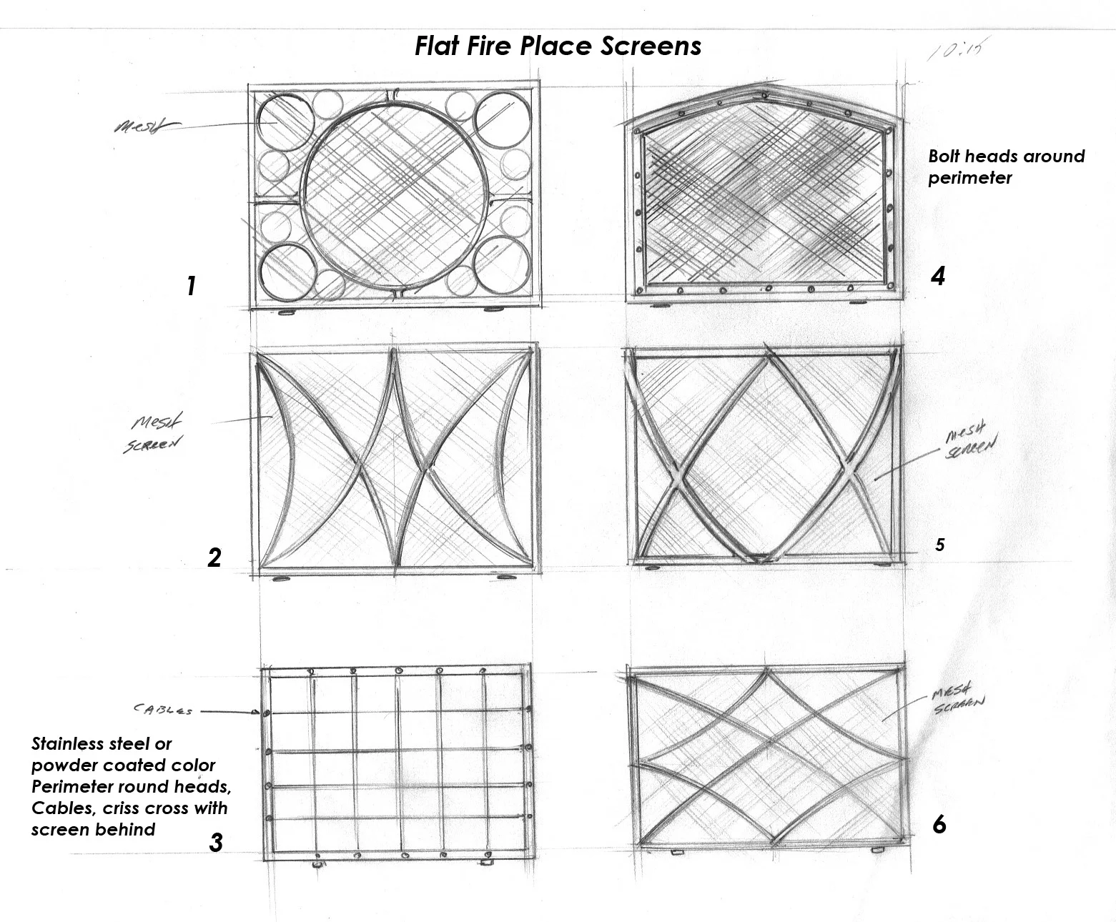Concept Sketches - Fire Place Screens