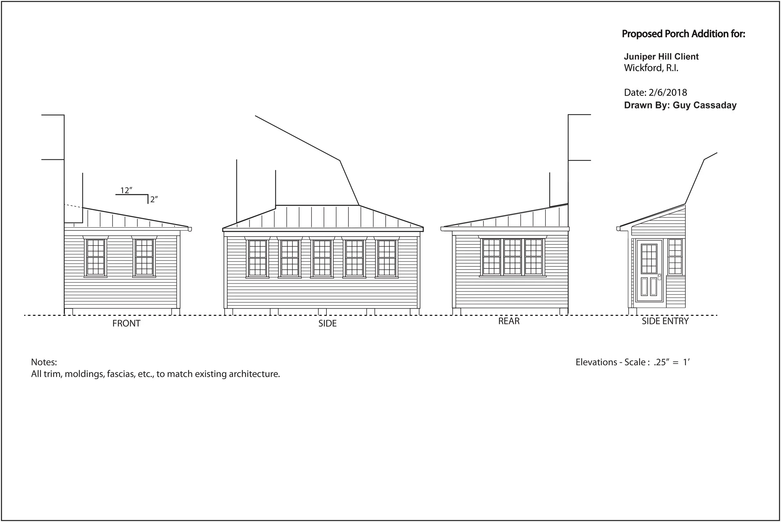 Porch Elevation Drawing