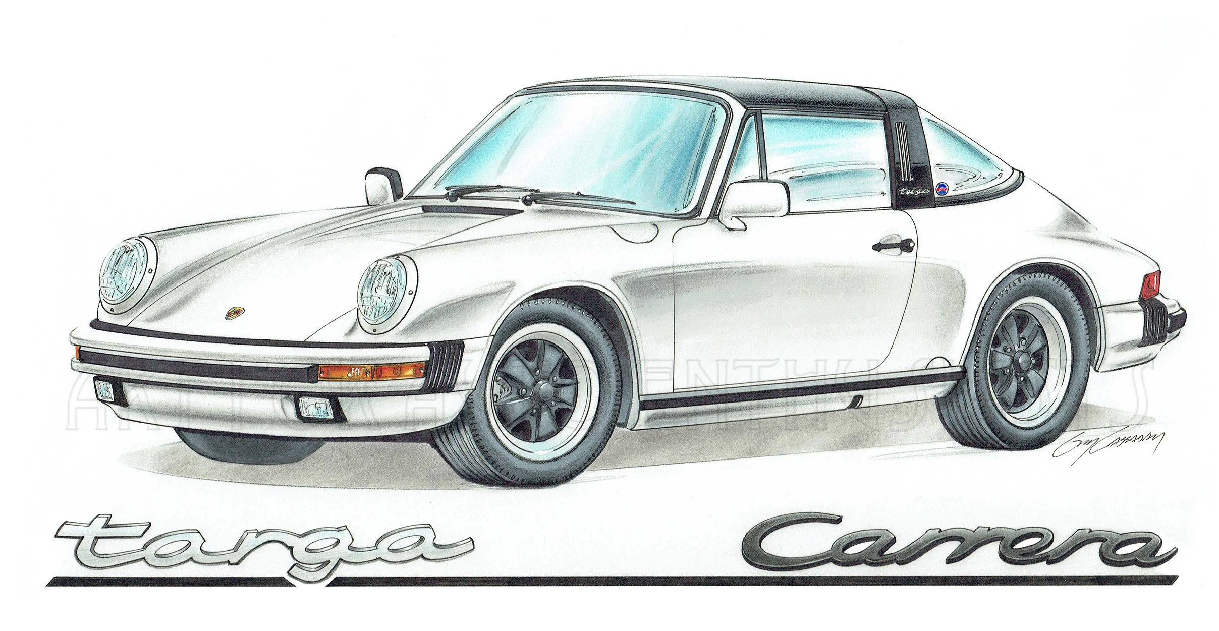 10” X 19” - 1987 Porsche Targa