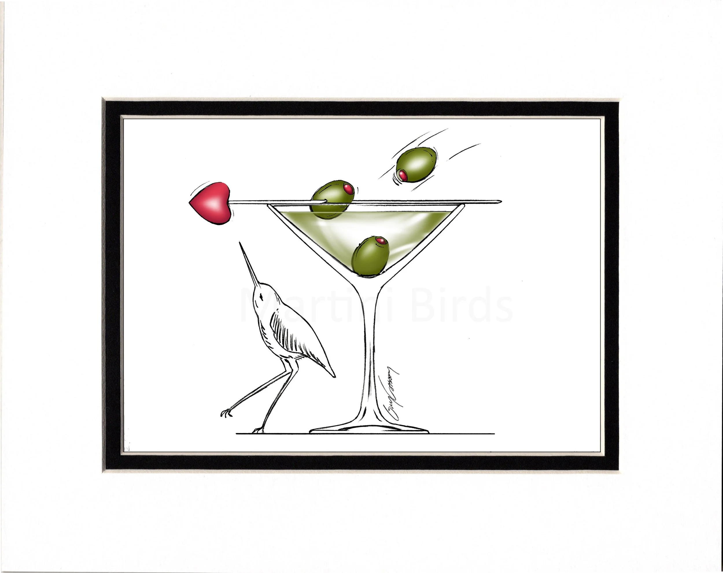  Spilled Olives Print with  “ Passionate Heart “  Matted Print 8” X 10” Matted format. $22.00 plus shipping. 