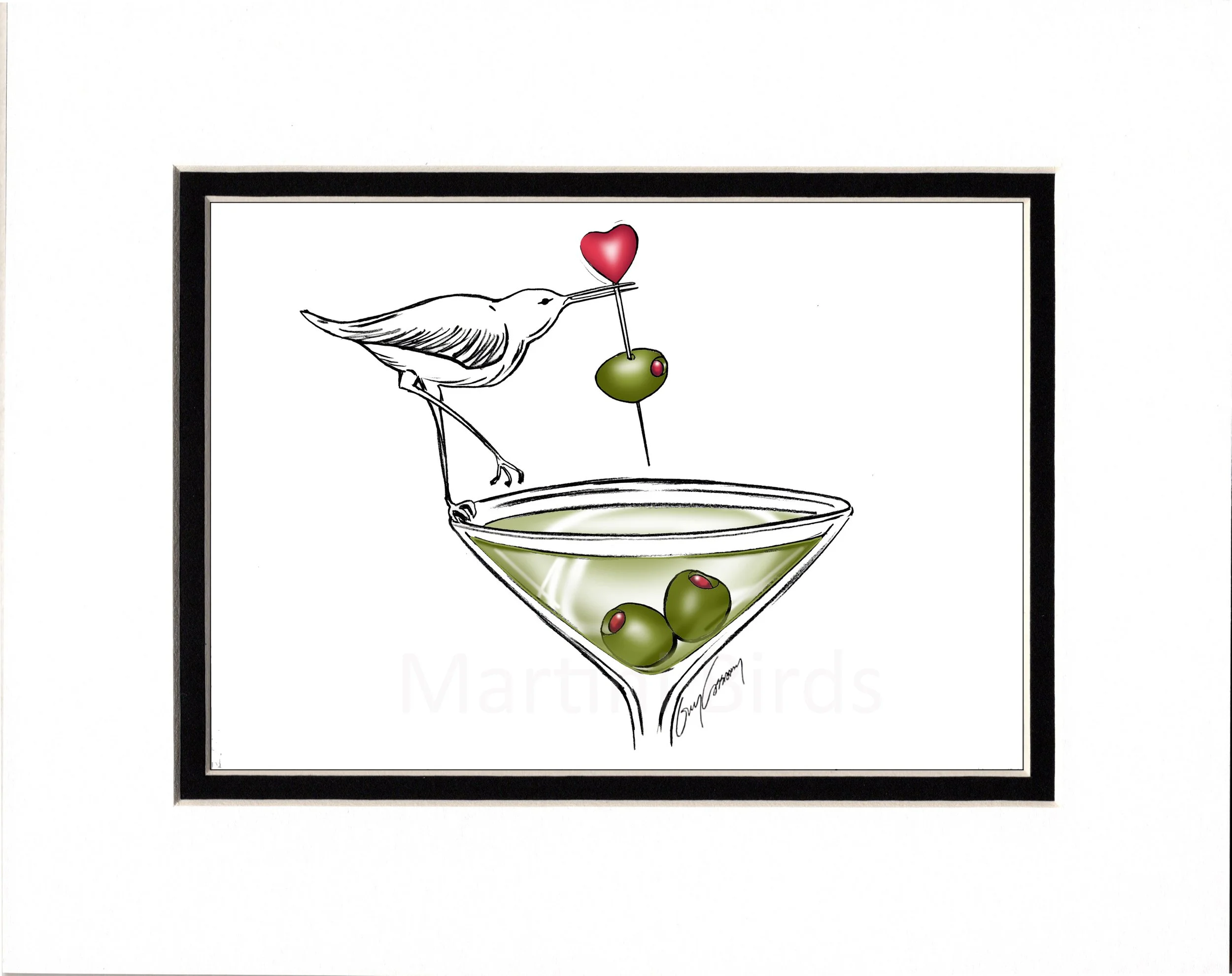  Spilled Olives Print with  “ Captured Heart “  Matted Print 8” X 10” Matted format. $22.00 plus shipping. 