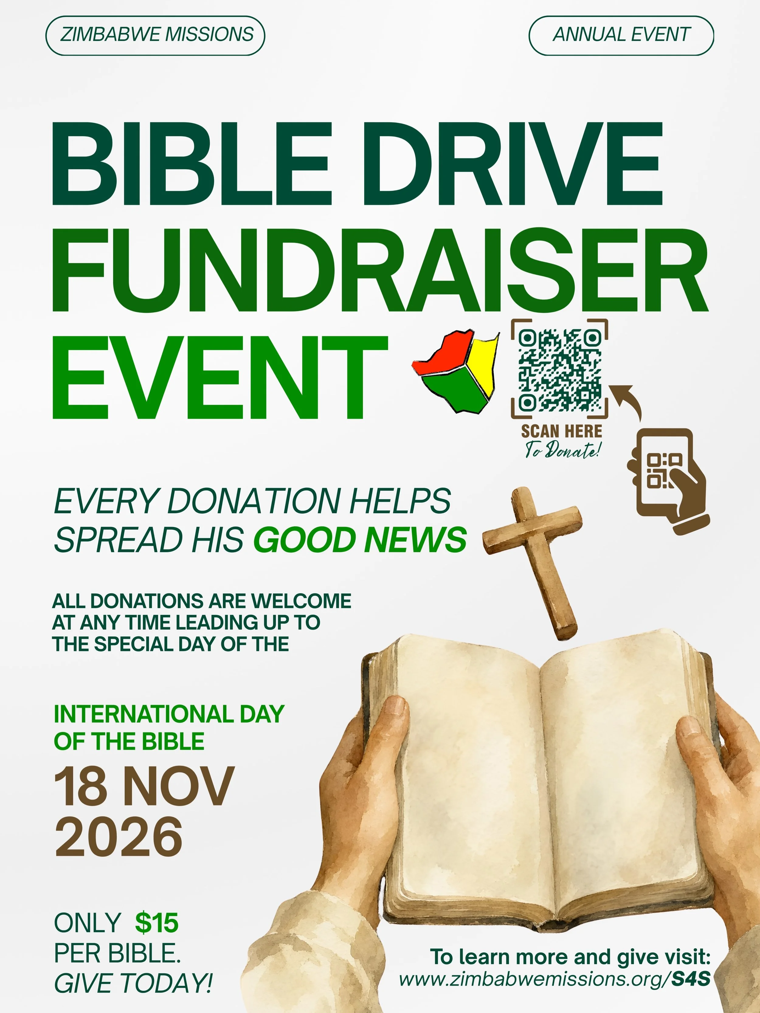Help us get the Word to the World! 🌍📖✝️

Only $15 a copy! Consider donating towards this good cause. Let&rsquo;s arm our brethren with the word of God. Visit our website to donate today! 

www.zimbabwemissions.org/s4s

#scripture 
#biblesforbelieve