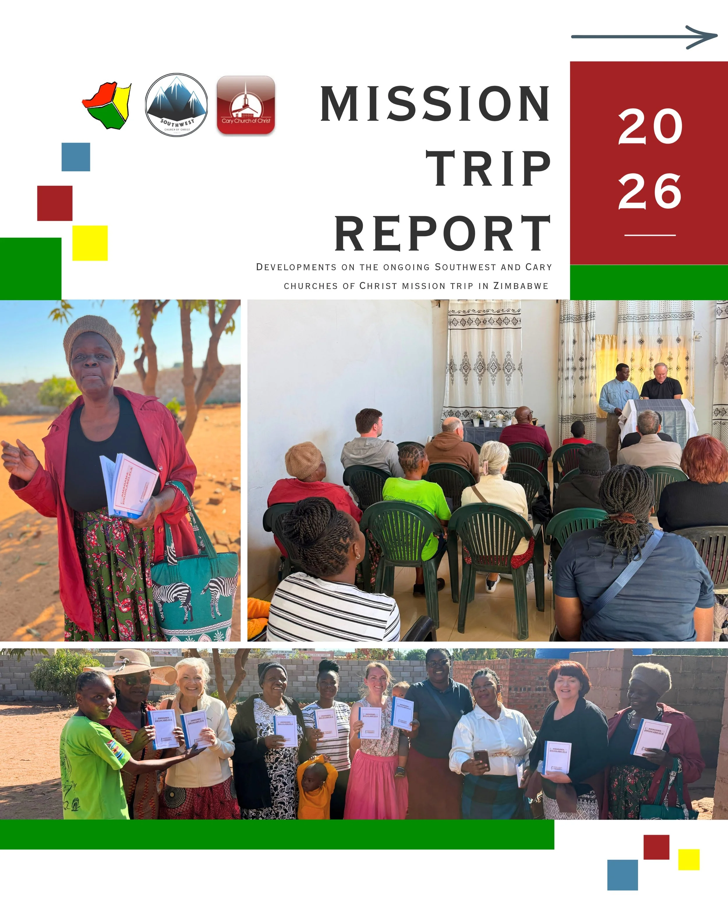 Distributing Resources For The Church In Victoria Falls ⛪️

The visitors got to distribute our latest Sunday School curriculum designed to aide teachers especially in the rural areas. They also gave away songbooks to members. We praise God 🙏