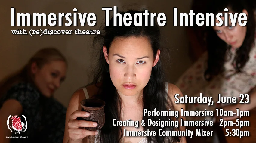Immersive theatre is an exiting and complex form. Join (re)discover theatre for an Immersive Theatre Intensive on Saturday, June 23rd to learn some practices/techniques (re)discover has used over the past four years to create immersive experiences. This is an opportunity to share knowledge and build a community of artists interested in immersive, site-specific, and interactive work. All are welcome to attend, classes will be geared specifically towards actors, directors, creators, writers, choreographers, and performers. (re)discover theatre redefines theatre by revolutionizing the audience experience. Previous immersive and site-specific productions include FOR ONE (2017), Farewell My Friend (2016, 2015), Fifty Shades of Shakespeare (2018, '17, '16, '15, '14). This fall, (re)discover will be premiering Les Innocents/The Innocents, an immersive quest for queer love set in the Paris Catacombs.