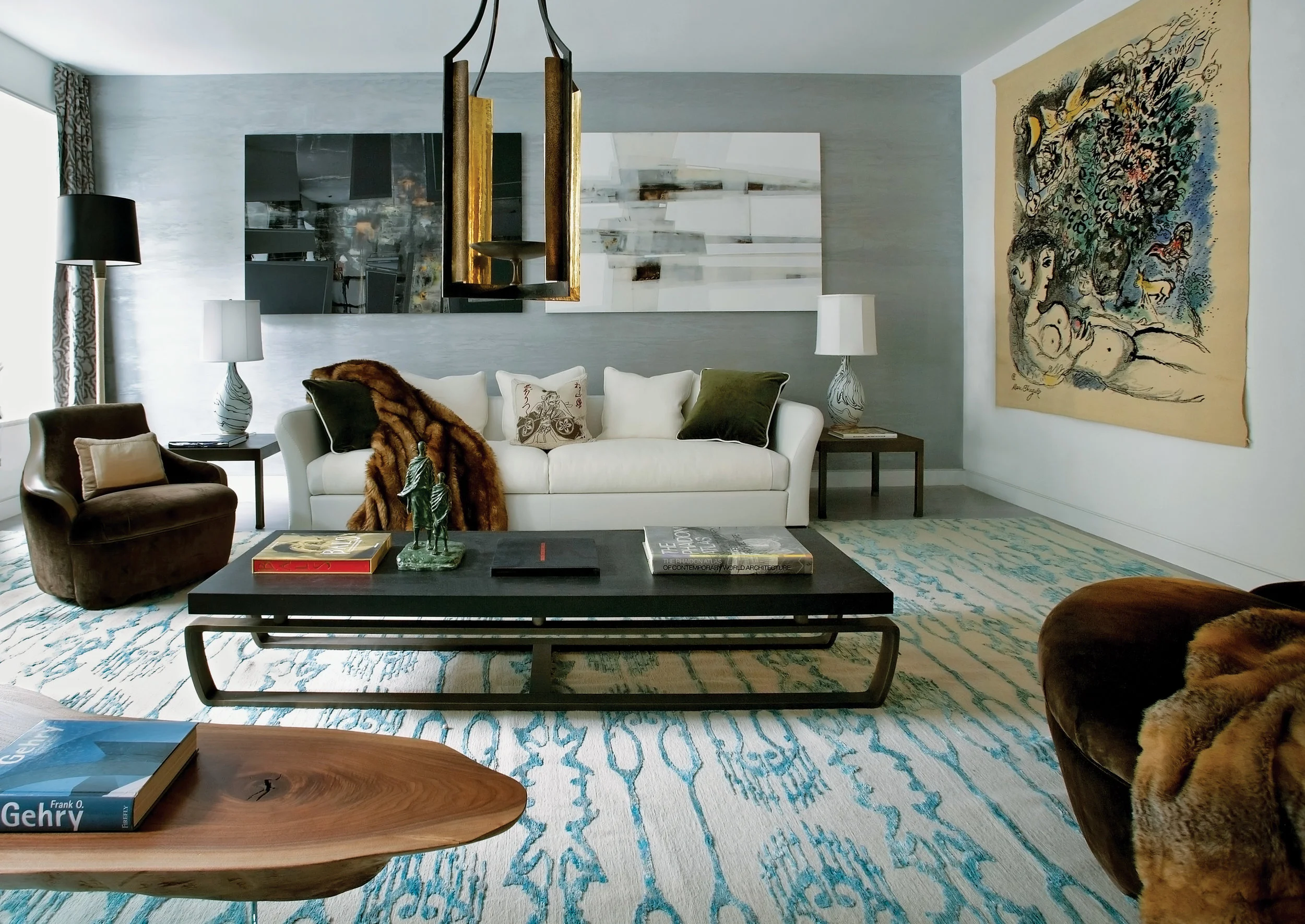 former carriage house in manhattan, known as the waterfall mansion, gets a facelift for a client who is a "real estate, finance and art world visionary".