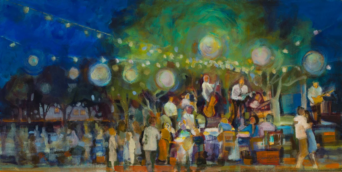 A Moonlit Mingle - Midtown Mingle Art Print 2016