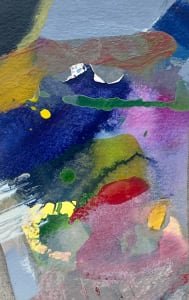 Anecdote . 7.5"x5" . Acrylic on paper . Available Highland Galerie