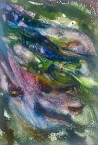 Mountain Creek Water Patterns . 10.5"x7".  Watercolor on paper . Highland Galerie