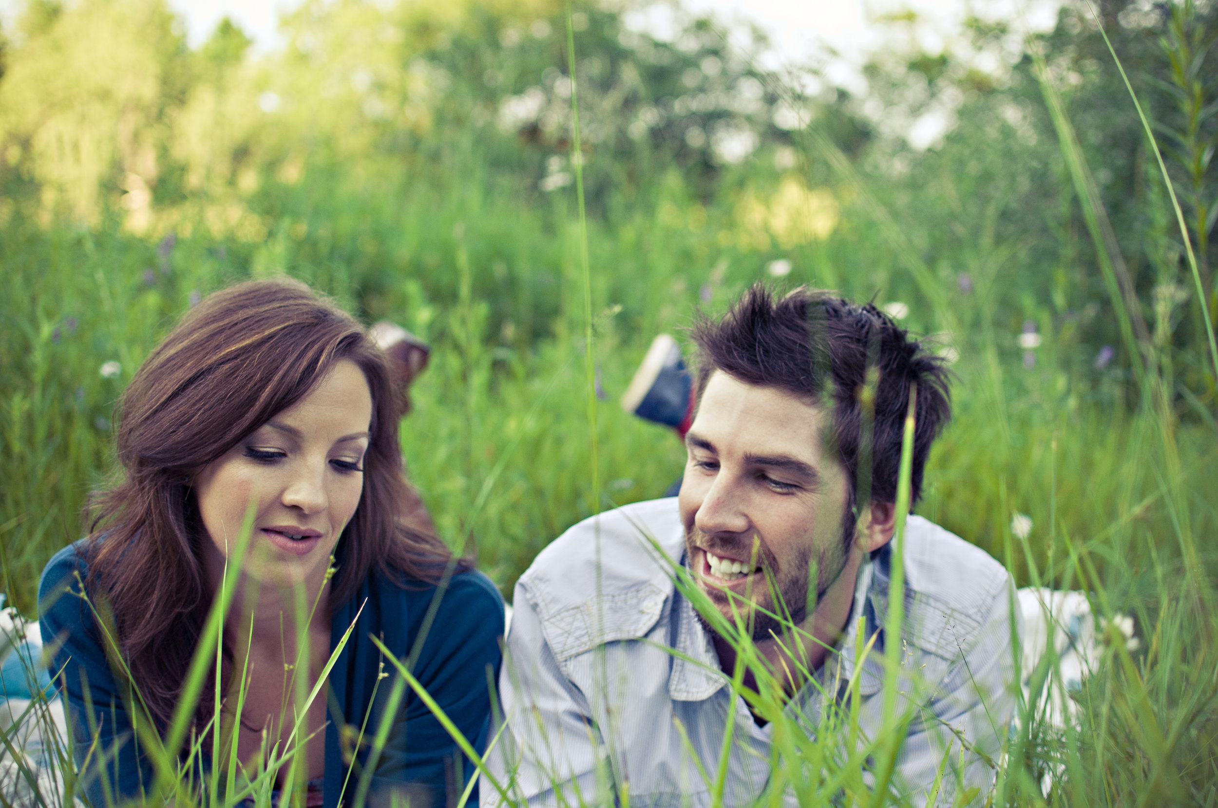 couple in green grass