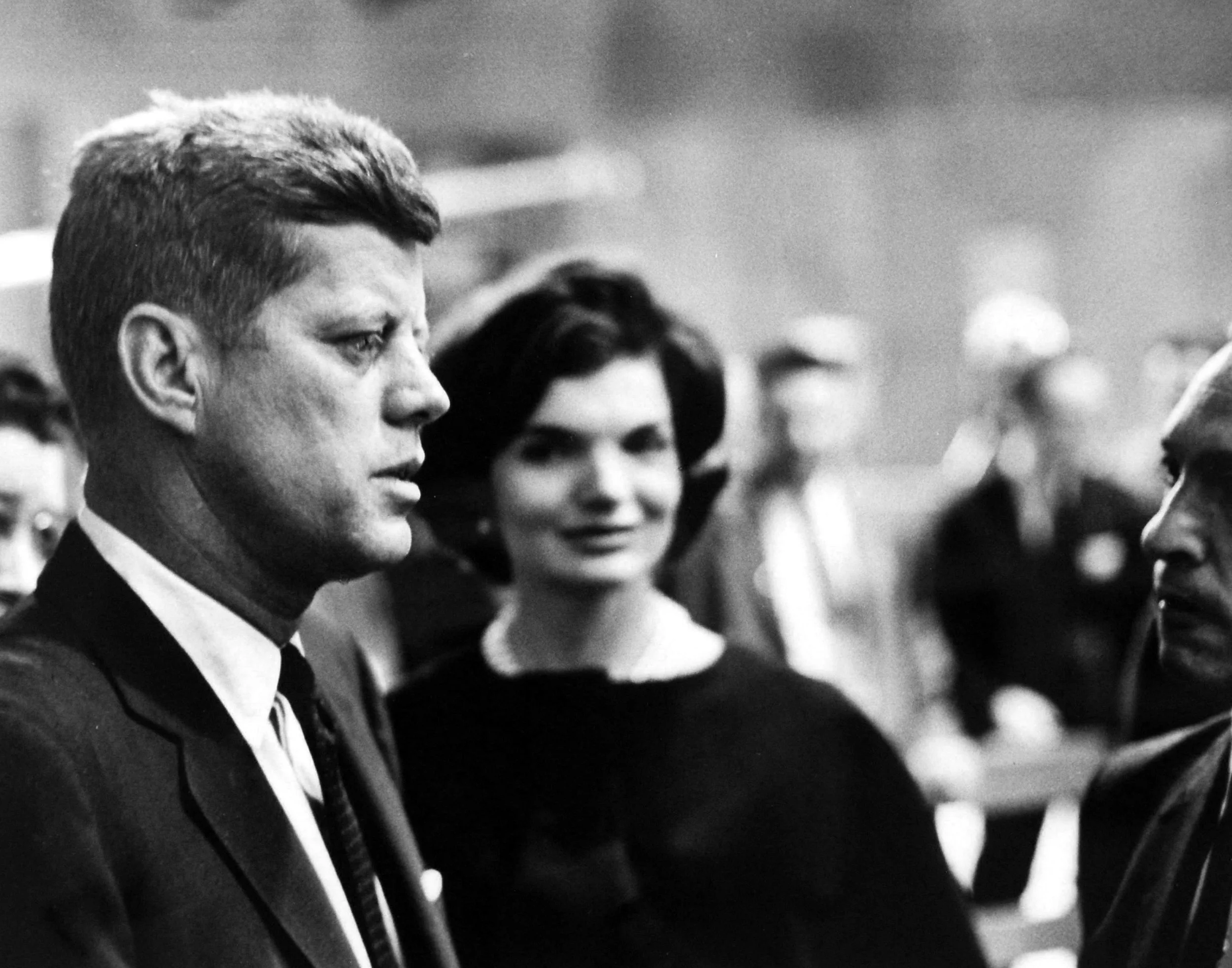 Massachusetts Senator, John F. Kennedy with his wife, Jacqueline Kennedy, prior to televised presidential debate 