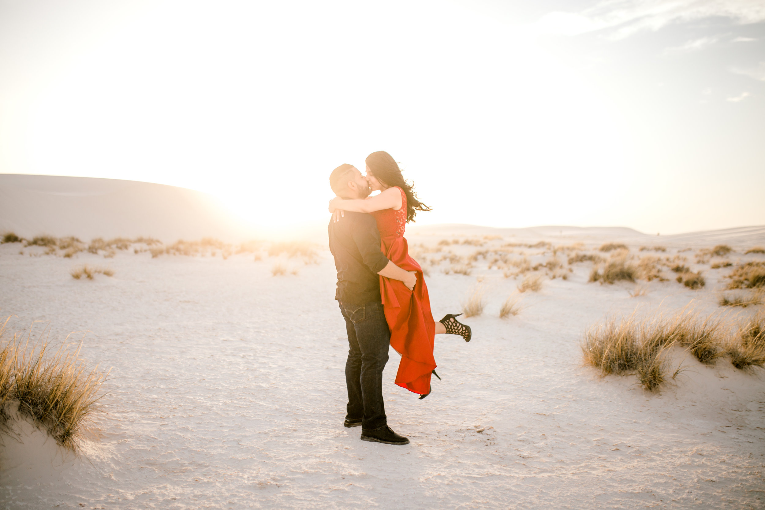 Miguel + Elyscia | A Stark Contrasted Engagement Session at White Sands | White Sands Engagement Photographer