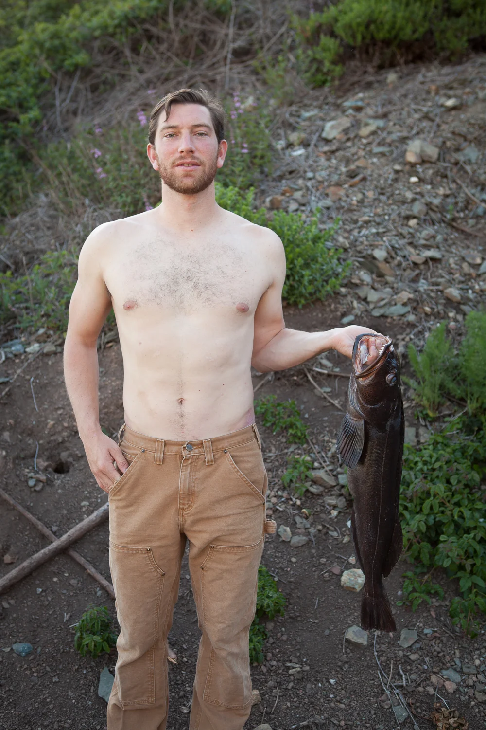 Keenan kills a choice lingcod for dinner