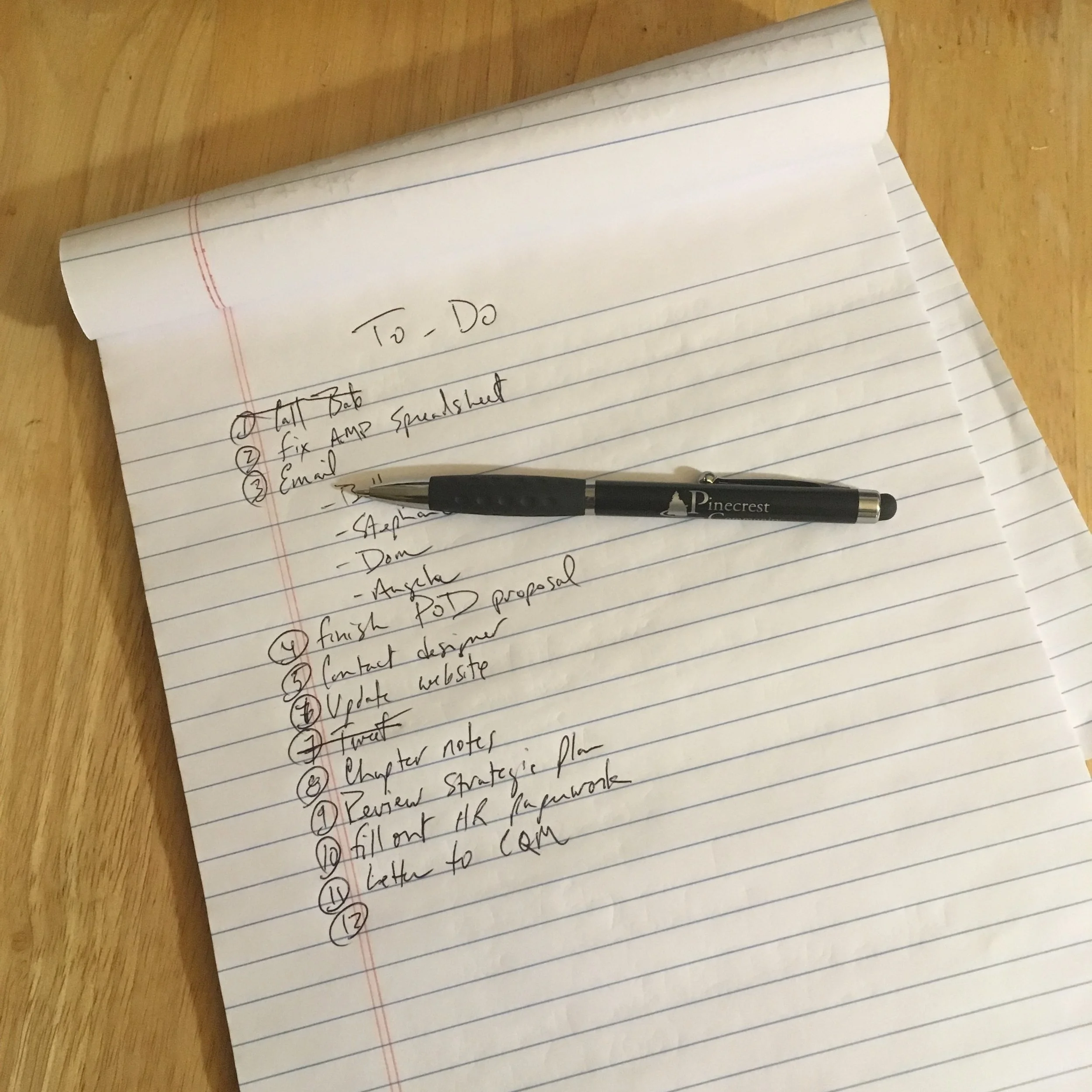 To-do lists, plans, and strategy