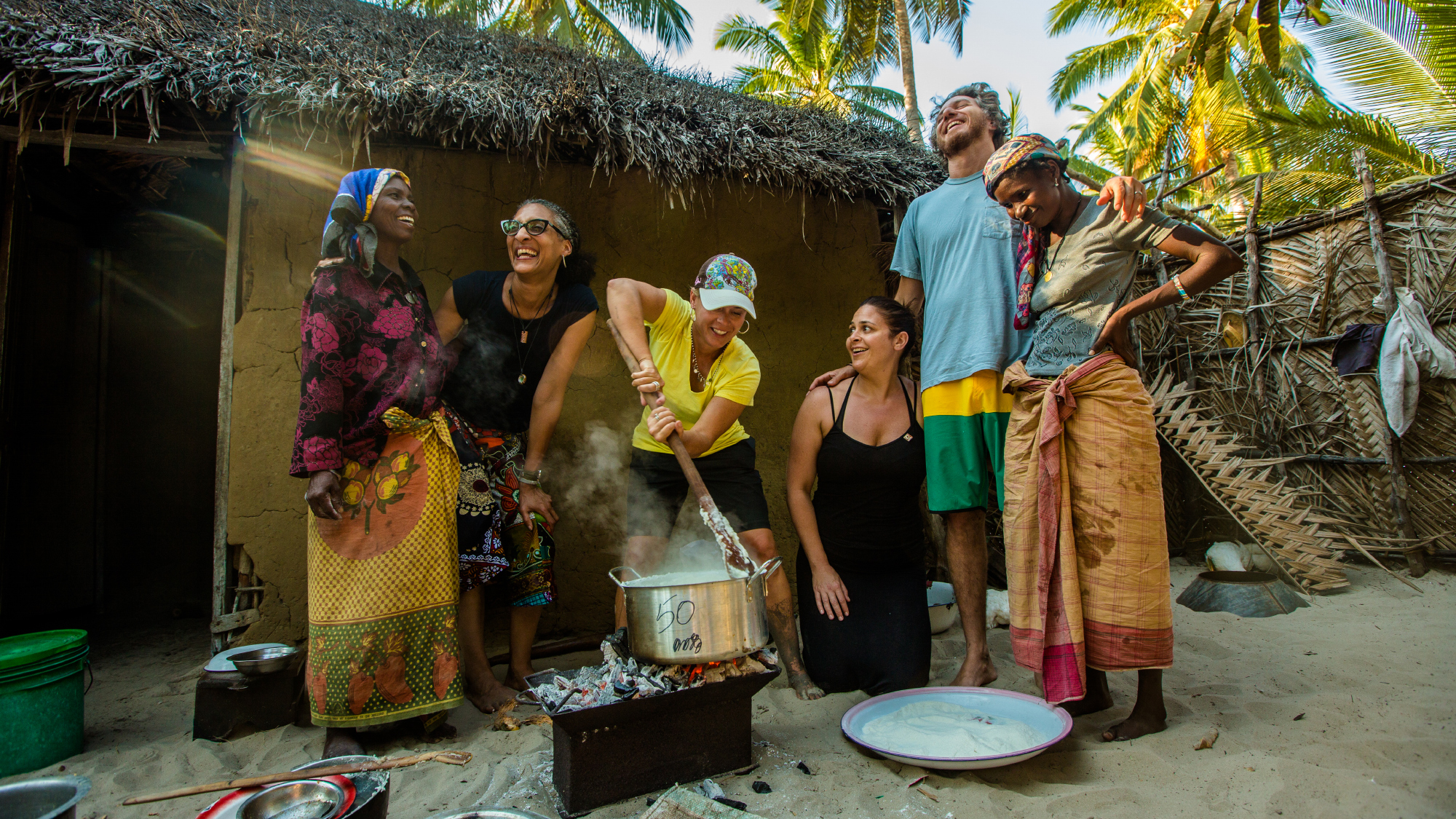 Food Network star Cat Cora in Mozambique with CARE