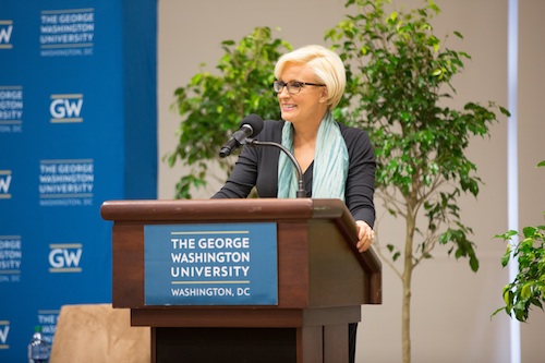 "Morning Joe" co-host Mika Brzezinski speaking at GW for National Eating Disorder Awareness Week