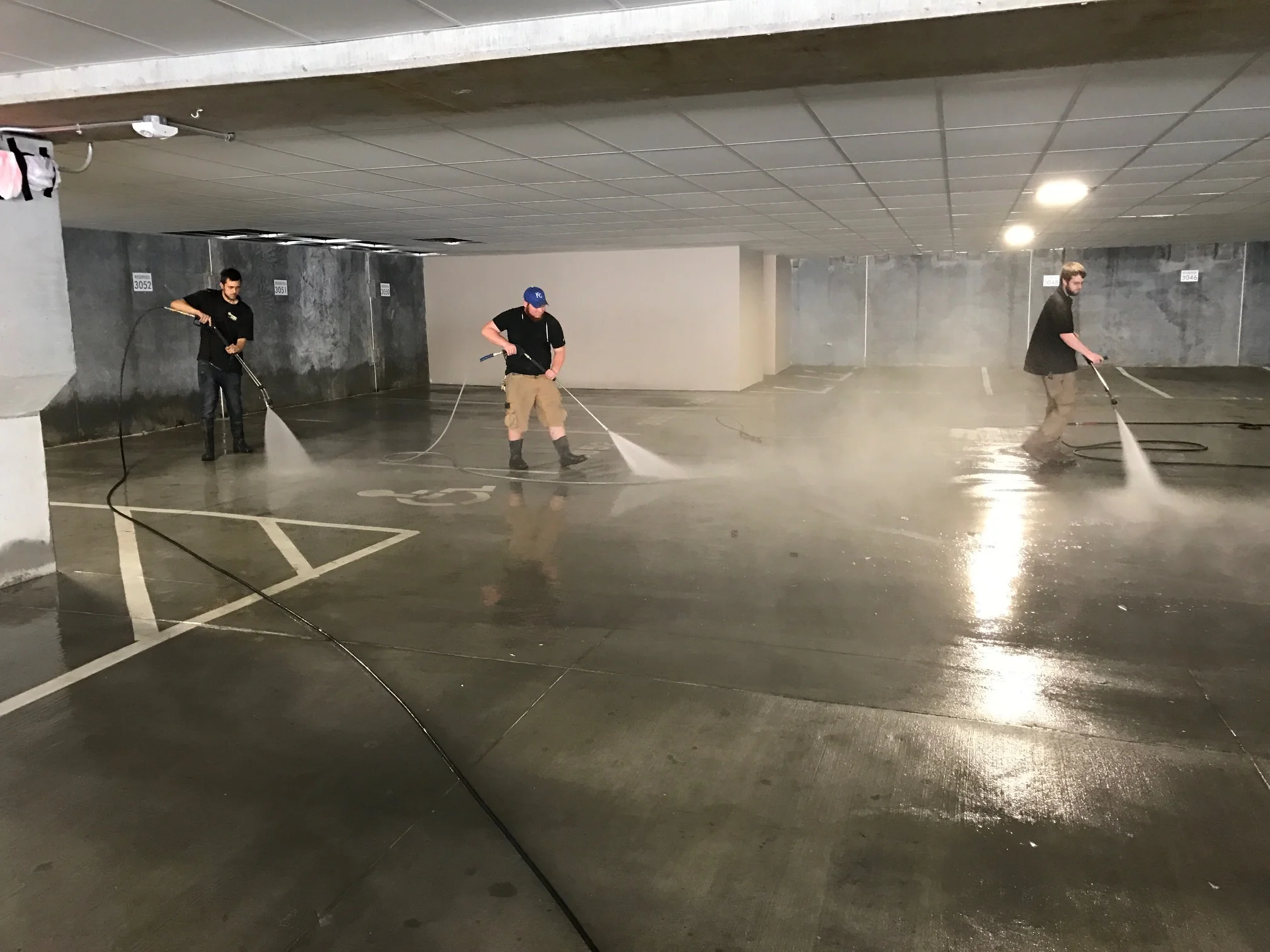 Parking garage cleaning